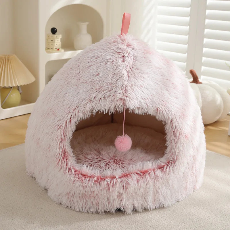 Dog Pad Bed Sweet Soft Warm Pet Basket Cozy Kitten Lounger Cushion Pet House Tent Small Dog Sleeping Bed Mat Foldable Washable