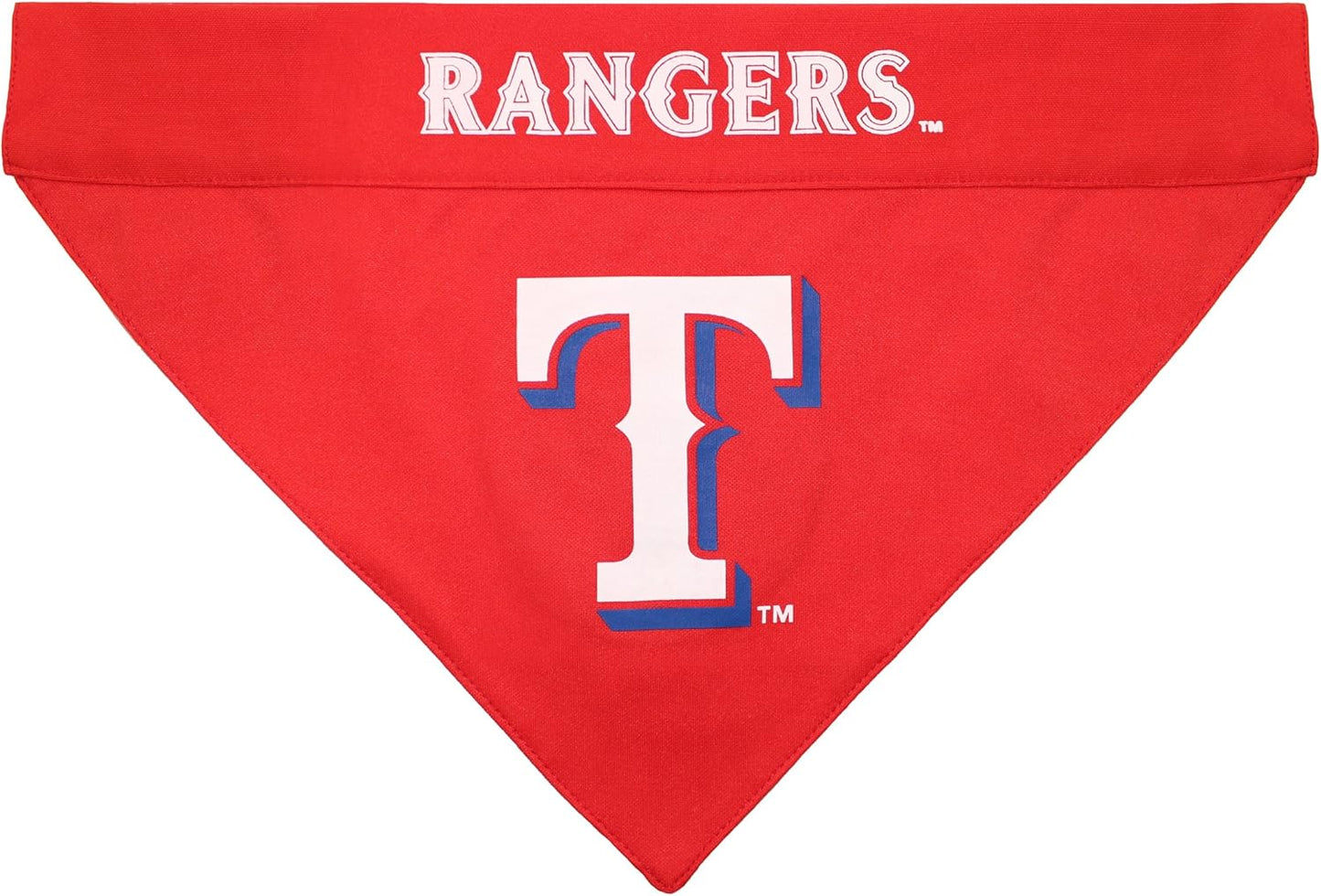 RAN-3217-L-XL MLB Dog Bandana - Texas Rangers Reversible Pet Bandana, Large/X-Large, MLB Team Color