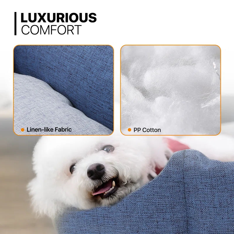 Cuddler Dog Bed, Dog Sofa Bed with Sides, Non-Slip Bottom for Small & Medium Dogs, Machine Washable