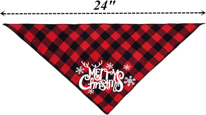 Dog Christmas Bandana Classic Buffalo Plaid Pets Scarf Triangle Bibs Kerchief for Small Medium Large Dogs Cats Pets