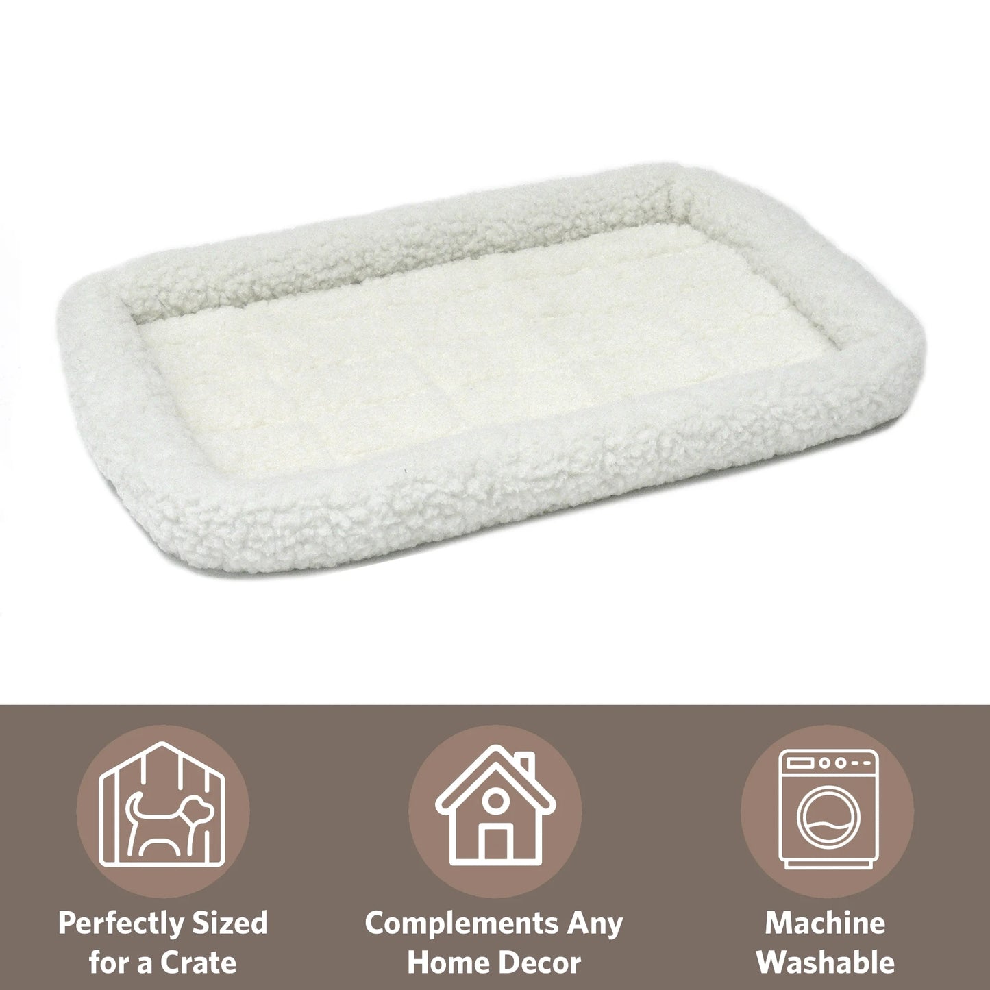 / Quiettime Fleece, Filled Bolstered Bed/ Fits 22-Inch Crate/ Model-40222