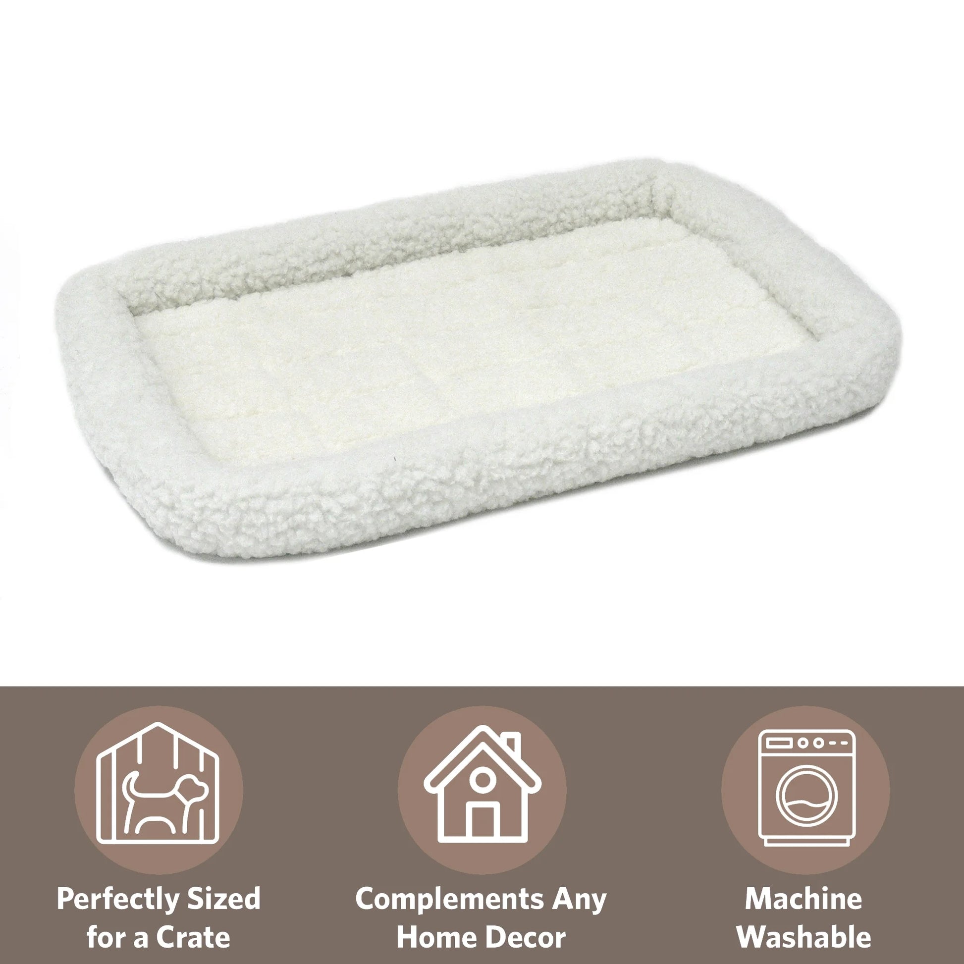 / Quiettime Fleece, Filled Bolstered Bed/ Fits 22-Inch Crate/ Model-40222