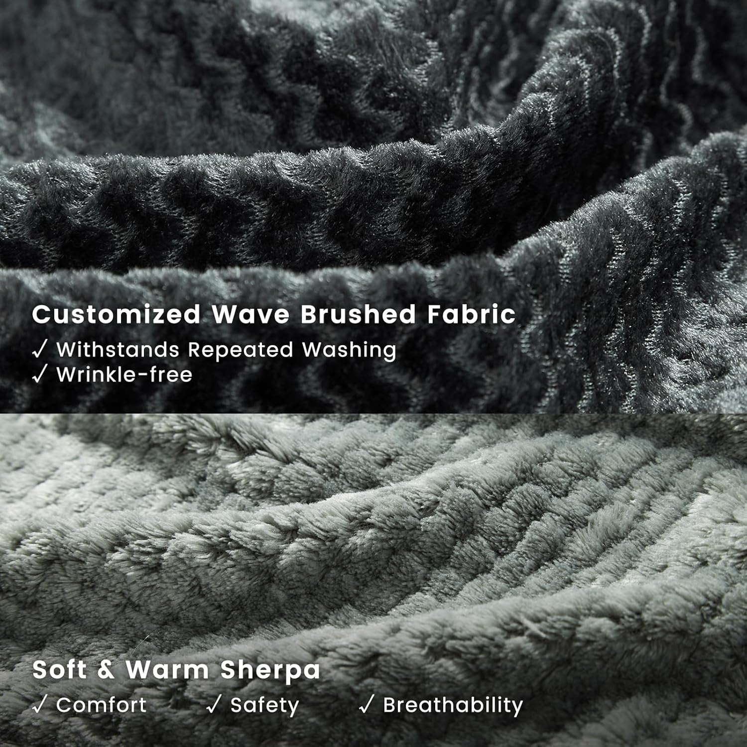 Removable Washable Dog Bed for Medium Dog - Rectangle Pet Bed for Large Cats with Zipper Cover Bolster Cuddle Puppy Bed with Supportive Side Wall Slip-Resistant Bottom, Dark Gray 30 Inch