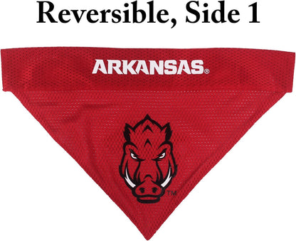 Collegiate Pet Accessories, Reversible Bandana, Arkansas Razorbacks, Small/Medium