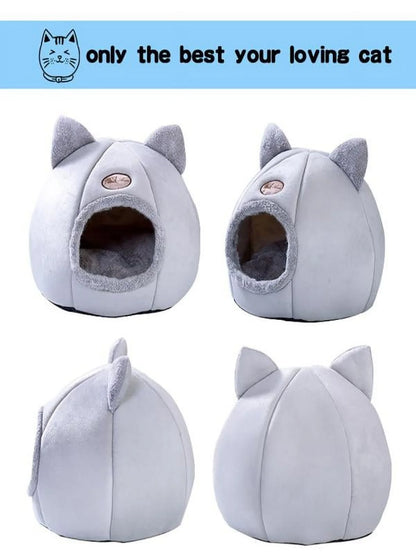 Cat House Bed,Pet Beds Clearance Cat House Dog round Cat Winter Warm Nest Soft Foldable Sleeping Mat Pad Cozy Cat Cave Cute Pet Tent Beds for Cats Puppy Small Dogs