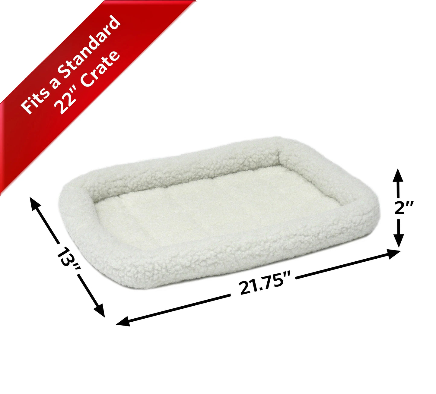 / Quiettime Fleece, Filled Bolstered Bed/ Fits 22-Inch Crate/ Model-40222