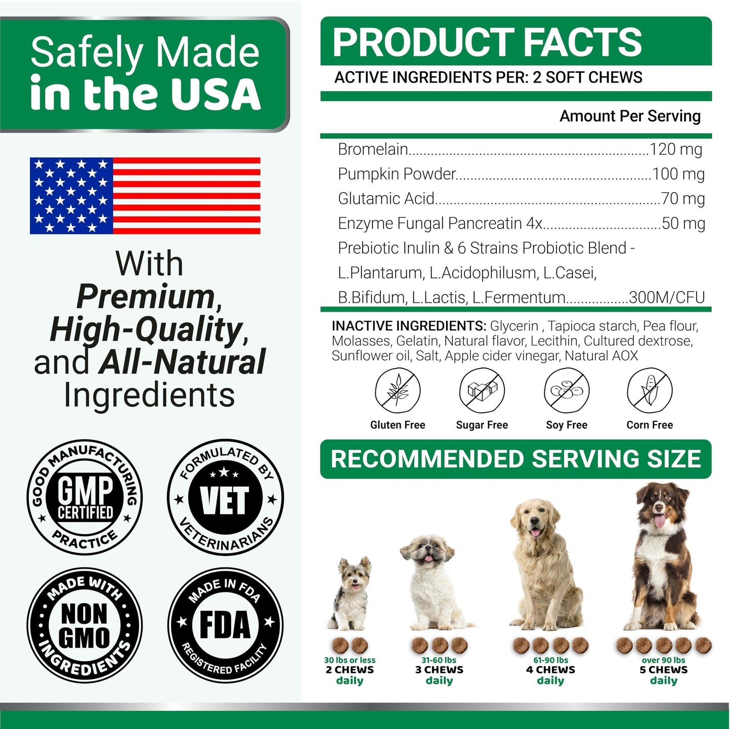 No Poo Chews for Dogs 170 Ct Coprophagia No Poop Eating Deterrent for Dogs Stop Eating Poop for Canine Probiotics & Digestive Enzymes Supplement Made in USA