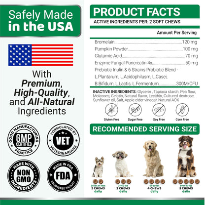 No Poo Chews for Dogs 170 Ct Coprophagia No Poop Eating Deterrent for Dogs Stop Eating Poop for Canine Probiotics & Digestive Enzymes Supplement Made in USA